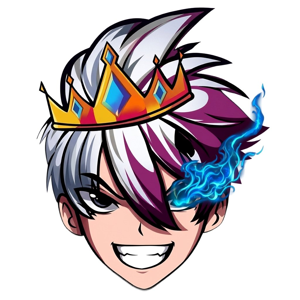 ichidera logo — crowned anime character with blue flame